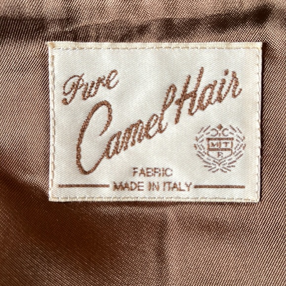 VINTAGE 60’s Genuine Camelhair 2-Button 42R Blazer Classic Tan Tufted Buttons - Picture 13 of 16